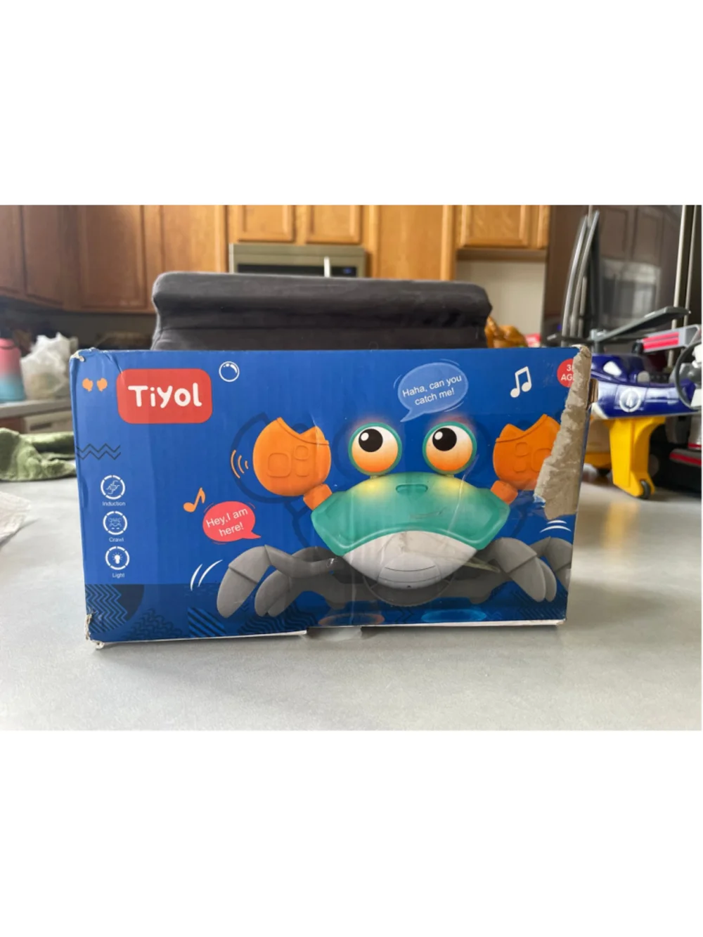 Tiyol Kids Crawling Crab Learning Toy One Size Teal and Orange